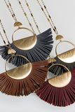 Leather Fan Pendant Necklace