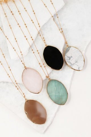 Oval Stone Necklace