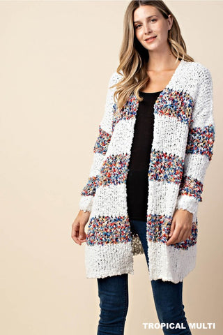 Wide Striped Cardigan