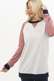 Color Block Longsleeved Slouchy Tee