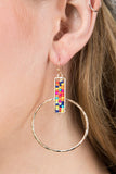 Multi Color Beaded Hoop Earring